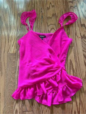 Express Wrap Tank Top Magenta Pink NEW Medium